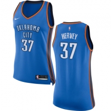 Women's Nike Oklahoma City Thunder #37 Kevin Hervey Swingman Royal Blue NBA Jersey - Icon Edition
