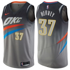 Youth Nike Oklahoma City Thunder #37 Kevin Hervey Swingman Gray NBA Jersey - City Edition