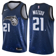 Men's Nike Orlando Magic #21 Timofey Mozgov Swingman Blue NBA Jersey - City Edition