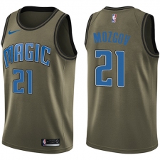 Men's Nike Orlando Magic #21 Timofey Mozgov Swingman Green Salute to Service NBA Jersey