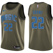 Men's Nike Orlando Magic #22 Jerian Grant Swingman Green Salute to Service NBA Jersey