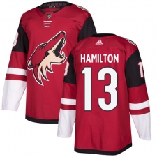 Men's Adidas Arizona Coyotes #13 Freddie Hamilton Authentic Burgundy Red Home NHL Jersey