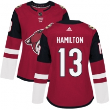 Women's Adidas Arizona Coyotes #13 Freddie Hamilton Authentic Burgundy Red Home NHL Jersey