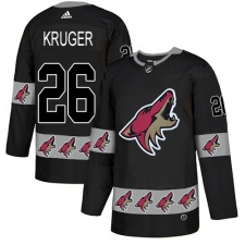 Men's Adidas Arizona Coyotes #26 Marcus Kruger Authentic Black Team Logo Fashion NHL Jersey