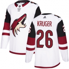Men's Adidas Arizona Coyotes #26 Marcus Kruger Authentic White Away NHL Jersey