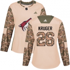 Women's Adidas Arizona Coyotes #26 Marcus Kruger Authentic Camo Veterans Day Practice NHL Jersey