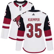 Women's Adidas Arizona Coyotes #35 Darcy Kuemper Authentic White Away NHL Jersey