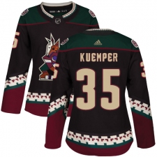 Women's Adidas Arizona Coyotes #35 Darcy Kuemper Premier Black Alternate NHL Jersey