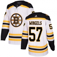 Youth Adidas Boston Bruins #57 Tommy Wingels Authentic White Away NHL Jersey