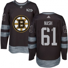 Men's Adidas Boston Bruins #61 Rick Nash Authentic Black 1917-2017 100th Anniversary NHL Jersey