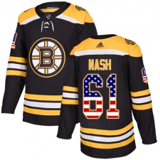 Youth Adidas Boston Bruins #61 Rick Nash Authentic Black USA Flag Fashion NHL Jersey