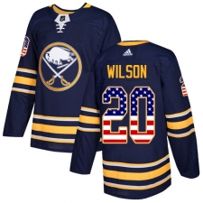 Men's Adidas Buffalo Sabres #20 Scott Wilson Authentic Navy Blue USA Flag Fashion NHL Jersey