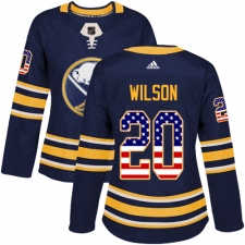 Women's Adidas Buffalo Sabres #20 Scott Wilson Authentic Navy Blue USA Flag Fashion NHL Jersey
