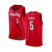 Men's Nike Portland Trail Blazers #5 Seth Curry Red Swingman Jersey - Earned Edition