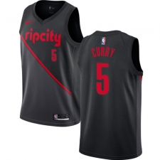 Men's Nike Portland Trail Blazers #5 Seth Curry Swingman Black NBA Jersey - 2018 19 City Edition