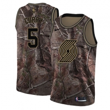 Men's Nike Portland Trail Blazers #5 Seth Curry Swingman Camo Realtree Collection NBA Jersey