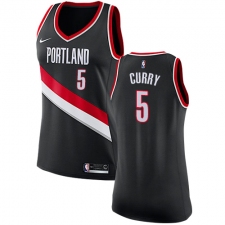 Women's Nike Portland Trail Blazers #5 Seth Curry Swingman Black NBA Jersey - Icon Edition