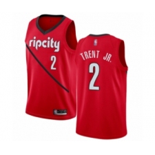 Men's Portland Trail Blazers #2 Gary Trent Jr. Red Swingman Jersey - Earned Edition