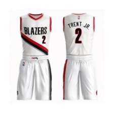 Men's Portland Trail Blazers #2 Gary Trent Jr. Swingman White Basketball Suit Jersey - Association Edition