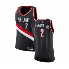 Women's Portland Trail Blazers #2 Gary Trent Jr. Swingman Black Basketball Jersey - Icon Edition