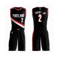 Women's Portland Trail Blazers #2 Gary Trent Jr. Swingman Black Basketball Suit Jersey - Icon Edition