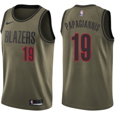 Youth Nike Portland Trail Blazers #19 Georgios Papagiannis Swingman Green Salute to Service NBA Jersey