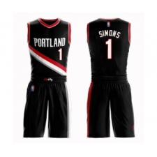 Men's Portland Trail Blazers #1 Anfernee Simons Swingman Black Basketball Suit Jersey - Icon Edition