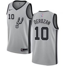 Men's Nike San Antonio Spurs #10 DeMar DeRozan Swingman Silver NBA Jersey Statement Edition