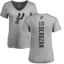 NBA Women's Nike San Antonio Spurs #10 DeMar DeRozan Ash Backer T-Shirt