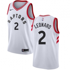 Men's Nike Toronto Raptors #2 Kawhi Leonard Swingman White NBA Jersey - Association Edition
