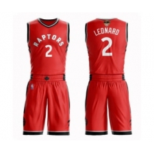 Men's Toronto Raptors #2 Kawhi Leonard Swingman Red 2019 Basketball Finals Bound Suit Jersey - Icon Edition