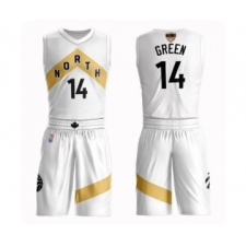 Men's Toronto Raptors #14 Danny Green Swingman White 2019 Basketball Finals Bound Suit Jersey - City Edition
