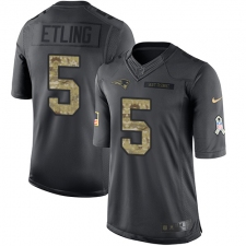 Men's Nike New England Patriots #5 Danny Etling Limited Black 2016 Salute to Service NFL Jersey