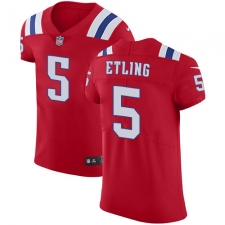 Men's Nike New England Patriots #5 Danny Etling Red Alternate Vapor Untouchable Elite Player NFL Jersey