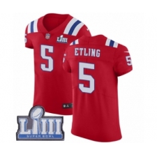 Men's Nike New England Patriots #5 Danny Etling Red Alternate Vapor Untouchable Elite Player Super Bowl LIII Bound NFL Jersey
