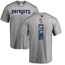 NFL Nike New England Patriots #5 Danny Etling Ash Backer T-Shirt
