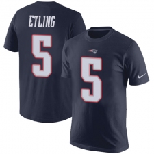 NFL Nike New England Patriots #5 Danny Etling Navy Blue Rush Pride Name & Number T-Shirt