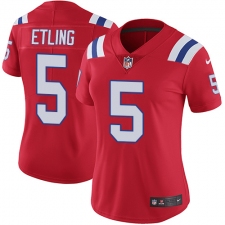 Women's Nike New England Patriots #5 Danny Etling Red Alternate Vapor Untouchable Limited Player NFL Jersey