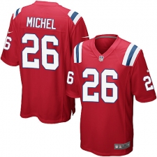 Men's Nike New England Patriots #26 Sony Michel Game Red Alternate NFL Jersey