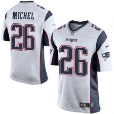 Men's Nike New England Patriots #26 Sony Michel Game White NFL Jersey