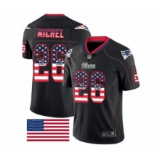 Men's Nike New England Patriots #26 Sony Michel Limited Black Rush USA Flag NFL Jersey