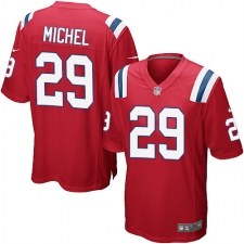 Men's Nike New England Patriots #29 Sony Michel Game Red Alternate NFL Jersey