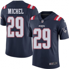 Men's Nike New England Patriots #29 Sony Michel Limited Navy Blue Rush Vapor Untouchable NFL Jersey