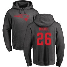 NFL Nike New England Patriots #26 Sony Michel Ash One Color Pullover Hoodie