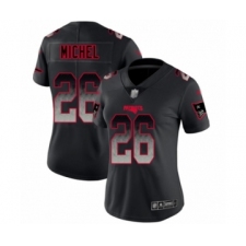 Women's New England Patriots #26 Sony Michel Limited Black Smoke Fashion Football Jersey