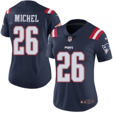 Women's Nike New England Patriots #26 Sony Michel Limited Navy Blue Rush Vapor Untouchable NFL Jersey