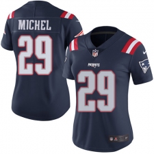 Women's Nike New England Patriots #29 Sony Michel Limited Navy Blue Rush Vapor Untouchable NFL Jersey