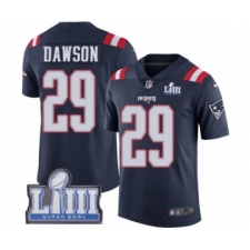 Men's Nike New England Patriots #29 Duke Dawson Limited Navy Blue Rush Vapor Untouchable Super Bowl LIII Bound NFL Jersey