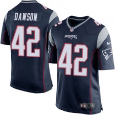 Men's Nike New England Patriots #42 Duke Dawson Game Navy Blue Team Color NFL Jersey