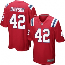 Men's Nike New England Patriots #42 Duke Dawson Game Red Alternate NFL Jersey